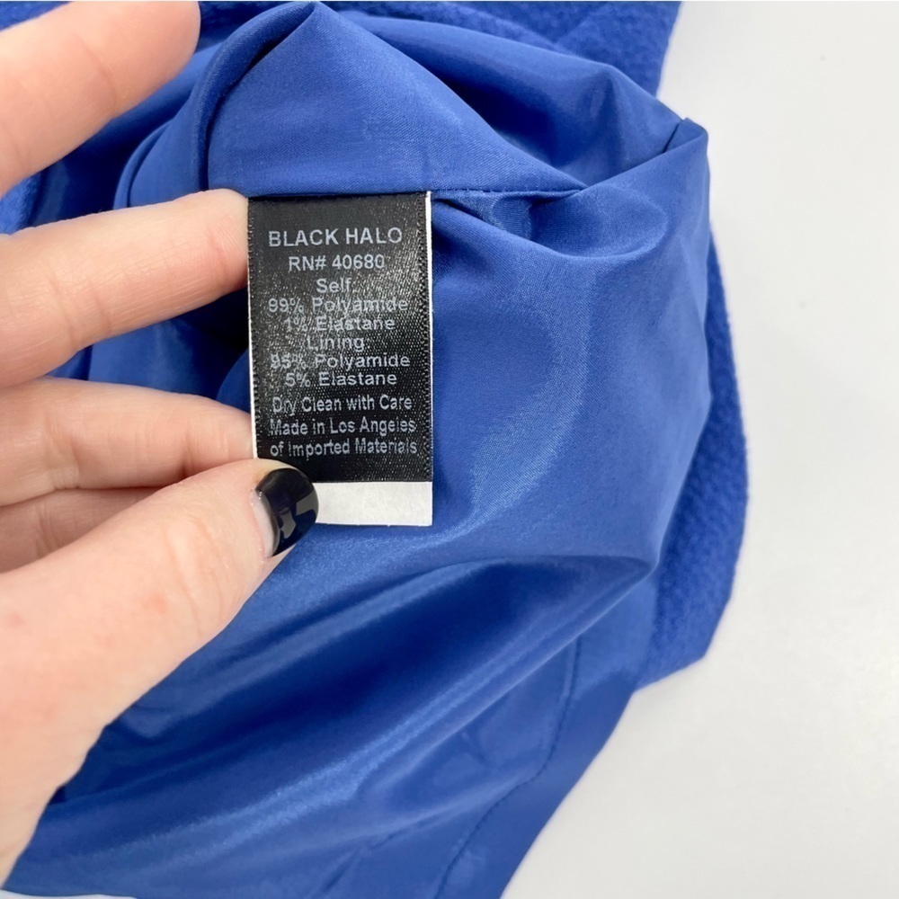 Black Halo Rosette Blue Sheath Dress Ruffle Sleeve Sleeveless Classic‎ 8 - Picture 9 of 16